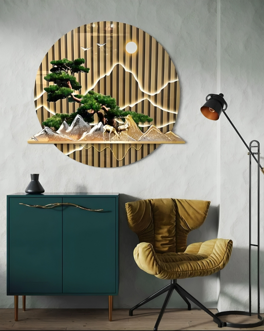 Luxurious Mountain Wall Art With LED