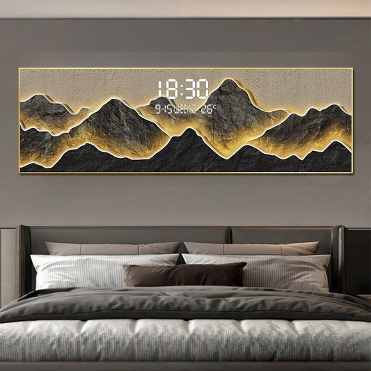 LED-Lit Crystal Art with Digital Clock