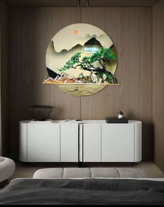 STUNNIG MOUNTAIN VIEW WALL ART WITH LED