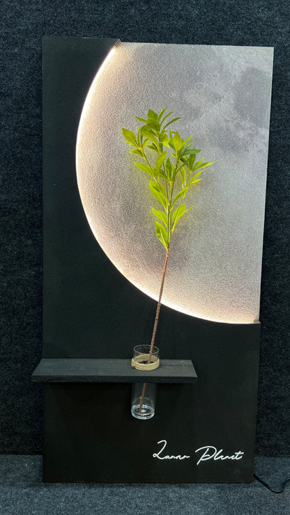 Moon & Leaf – LED Sandstone Sculpture