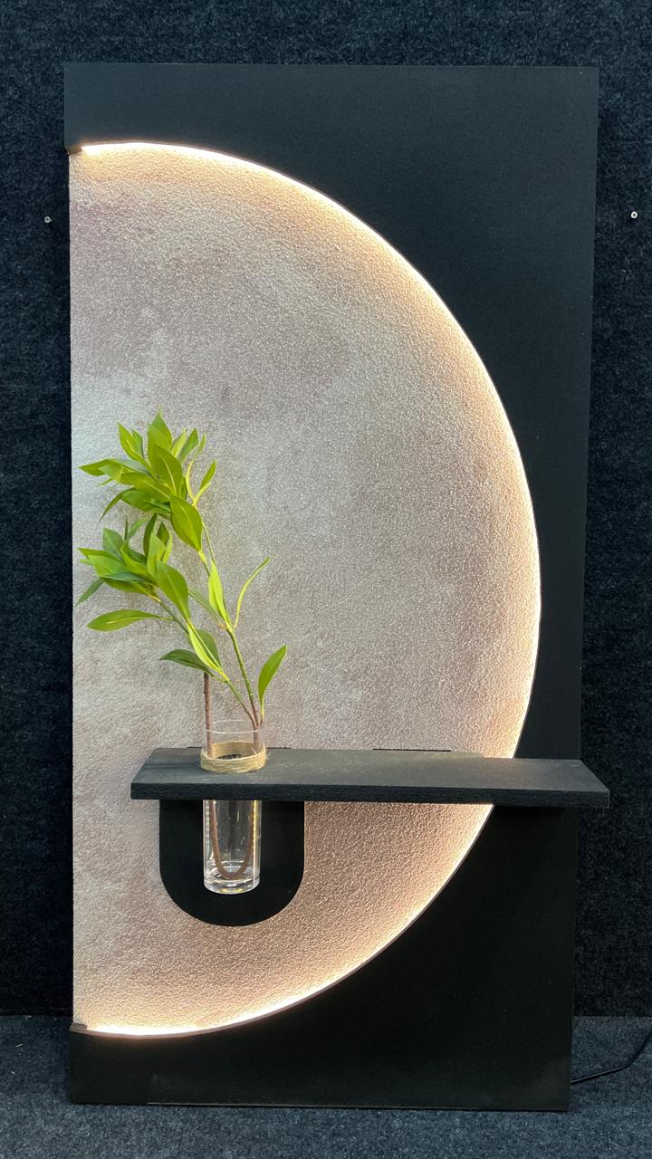 Sail & Bloom – Illuminated Sandstone Panel with Floral Accent
