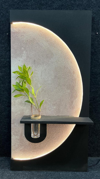 Sail & Bloom – Illuminated Sandstone Panel with Floral Accent