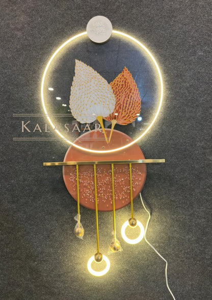 Modern Leaf Motif Wall Art with Remote LED Lighting