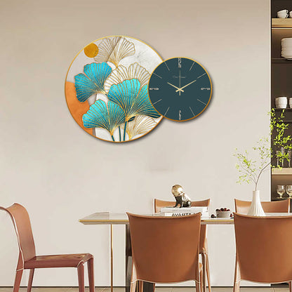 Natural Elegance: Gold Fish Stone Clock