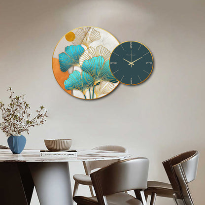 Natural Elegance: Gold Fish Stone Clock