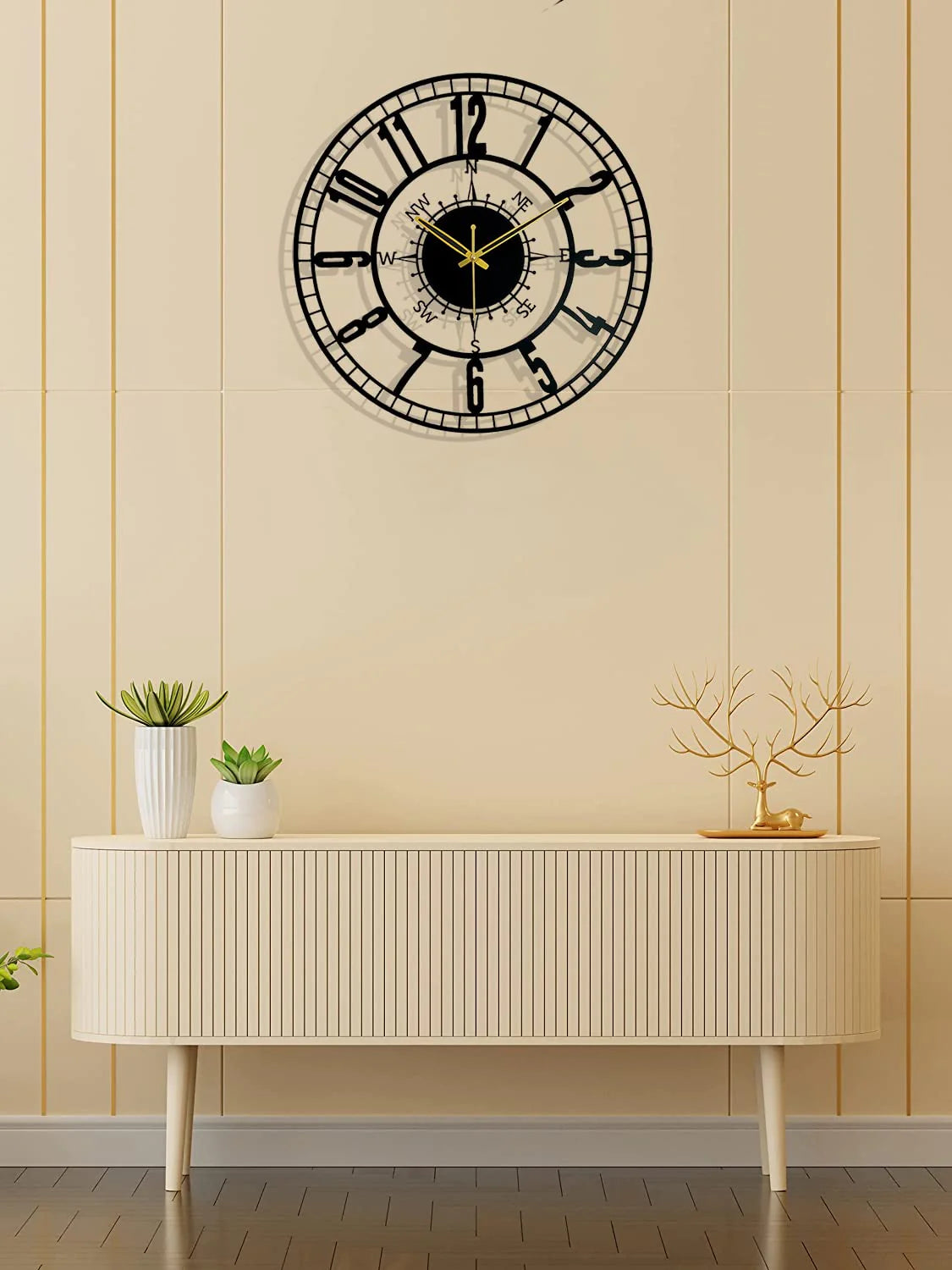 Modern Round Metal Wall Clock For Décor