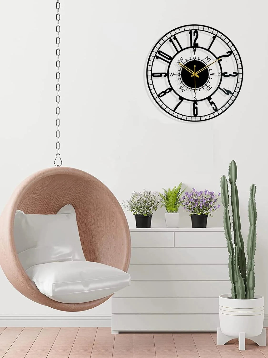 Modern Round Metal Wall Clock For Décor