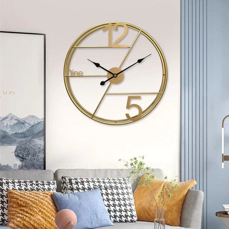 Golden Elegance Metal Wall Clock