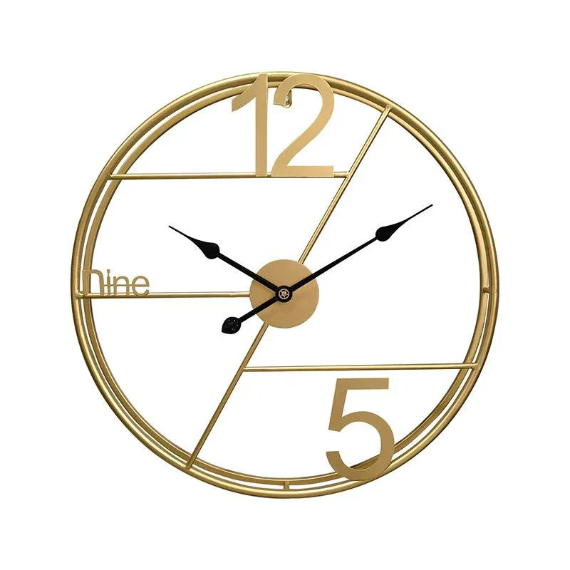 Golden Elegance Metal Wall Clock