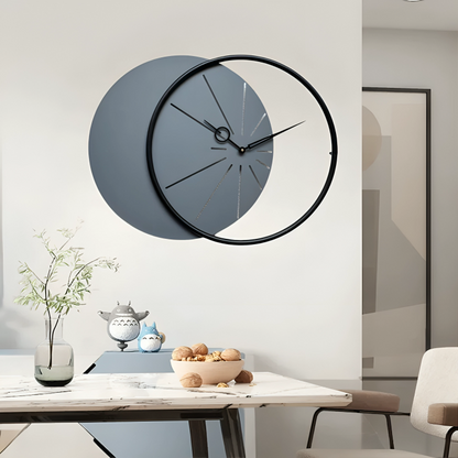 Iron Grey And Black Wall Clock