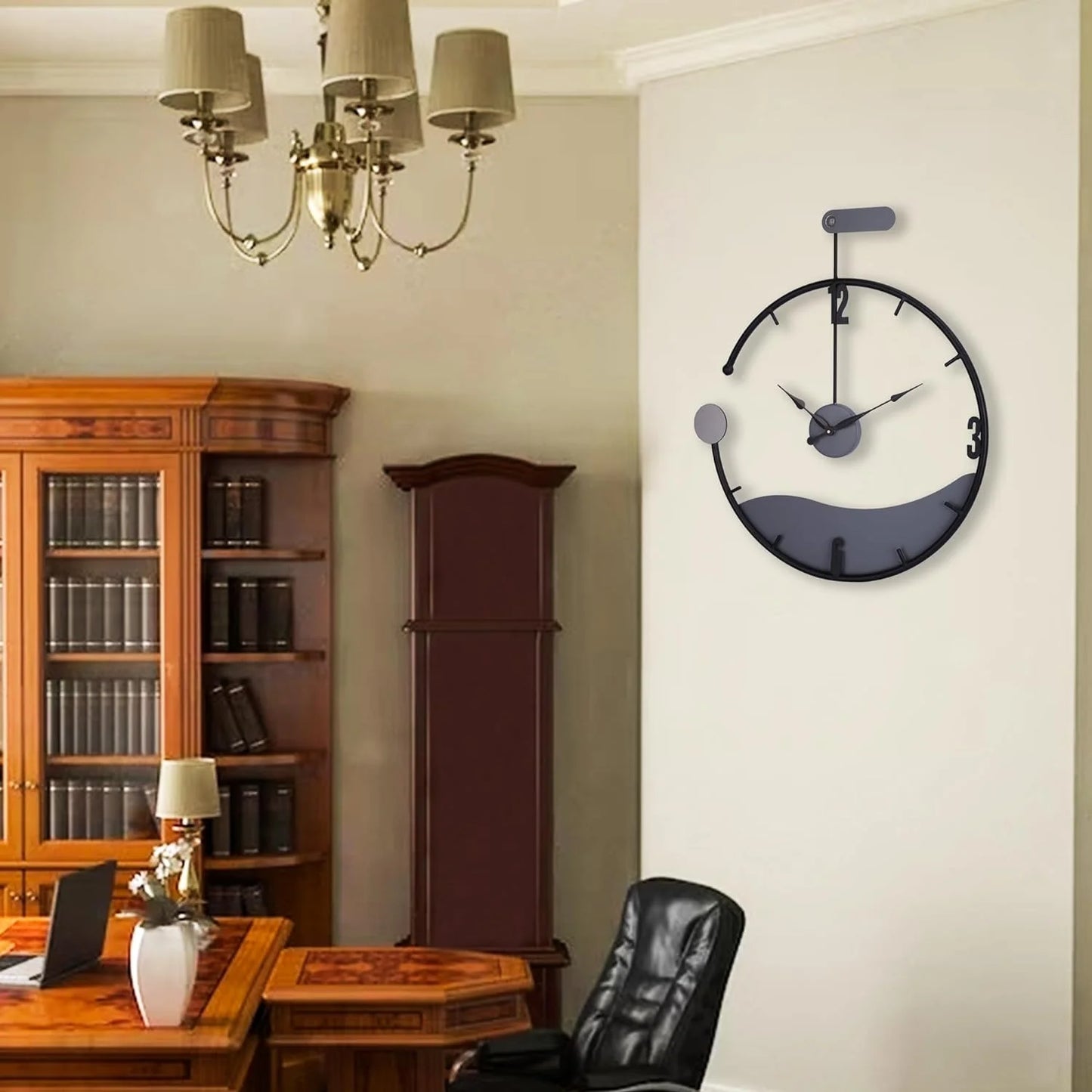 Double Ring Metal Wall Clock