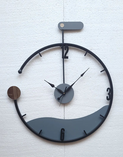 Double Ring Metal Wall Clock