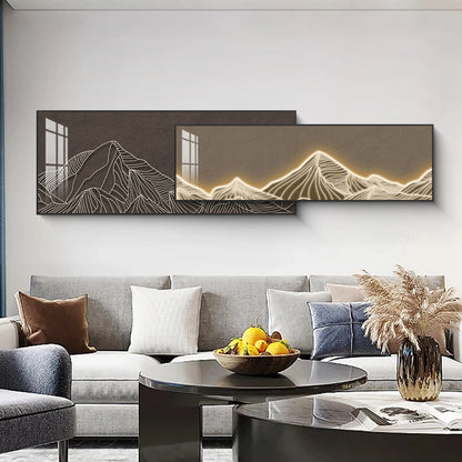 Luminous Ridge Dual-Frame Crystal Wall Art
