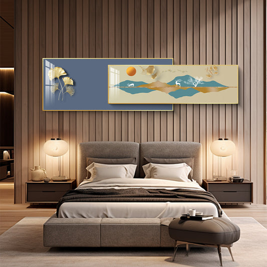 Golden Serenity Dual-Frame Crystal Wall Art