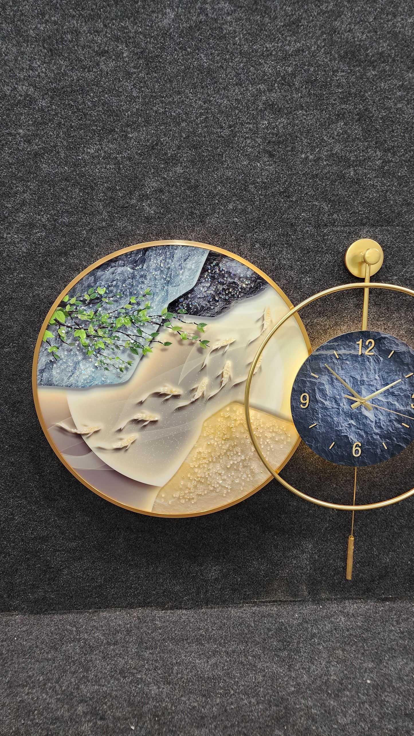 Flowing Serenity: Illuminated River Fish Pendulum Clock