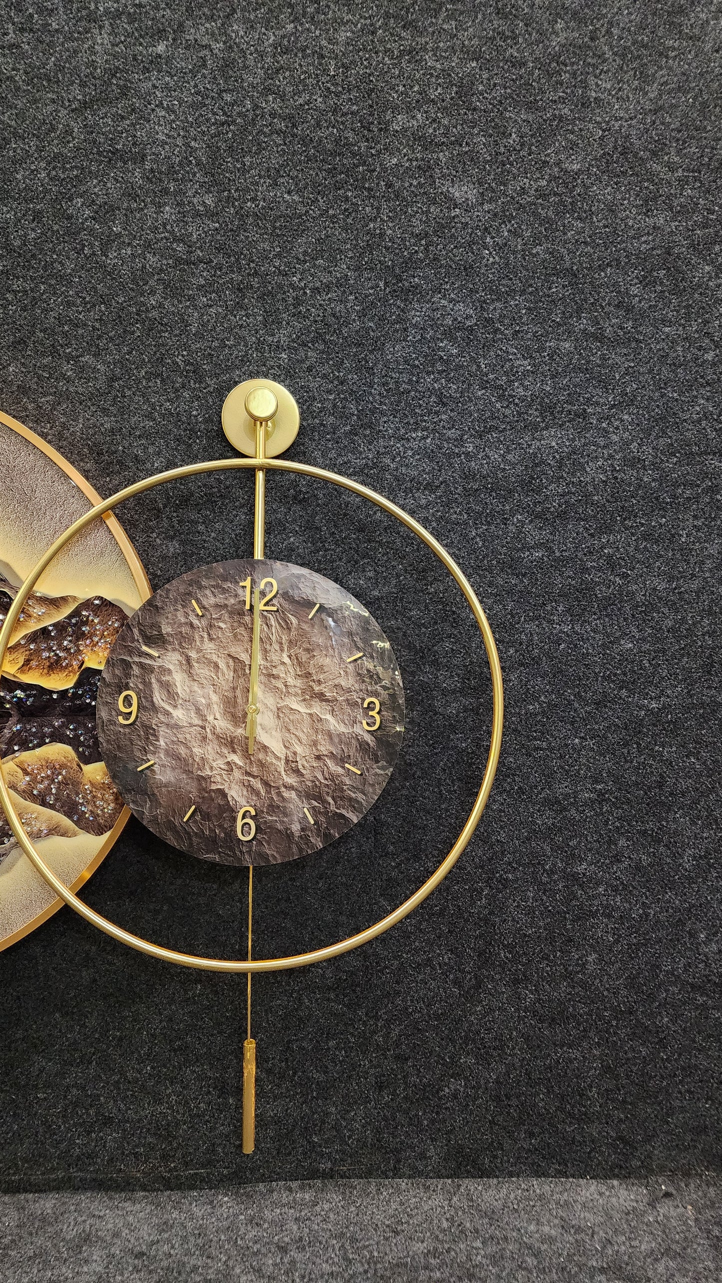 Midnight Reflection: Luminous Mountain LED Pendulum Clock