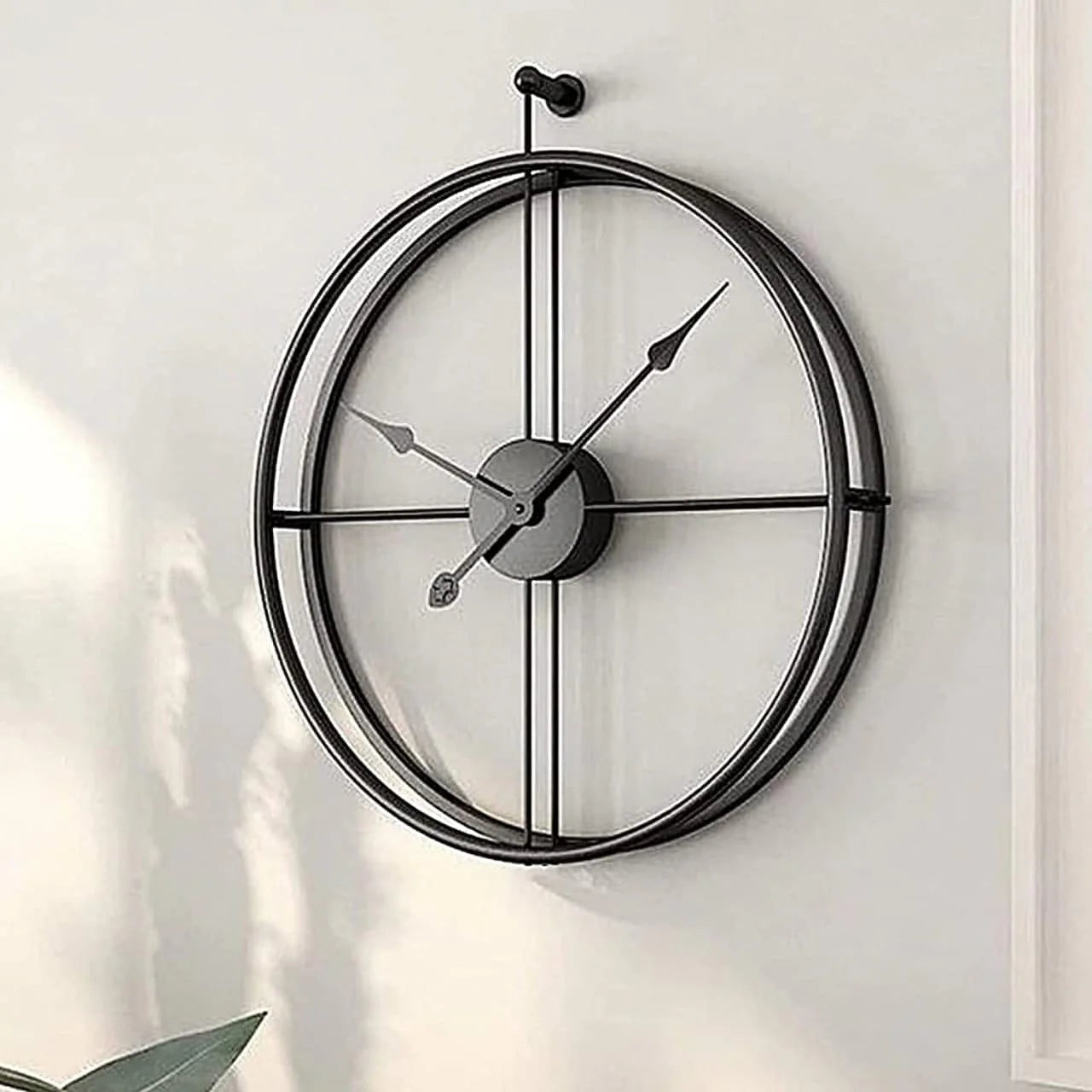 Handcrafted Oversized Double Ring Metal Wall Clock