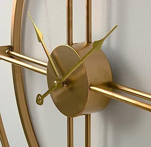 UNIQUE DESIGNER METAL ROUND 2 RING WALL CLOCK FOR LIVING ROOM & HOME