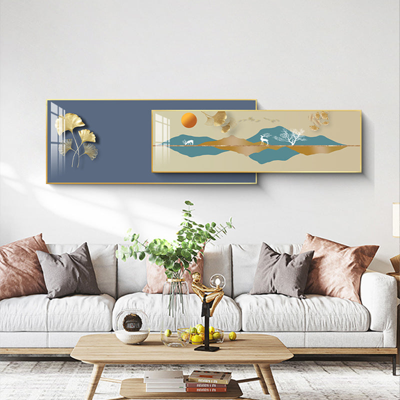 Golden Serenity Dual-Frame Crystal Wall Art