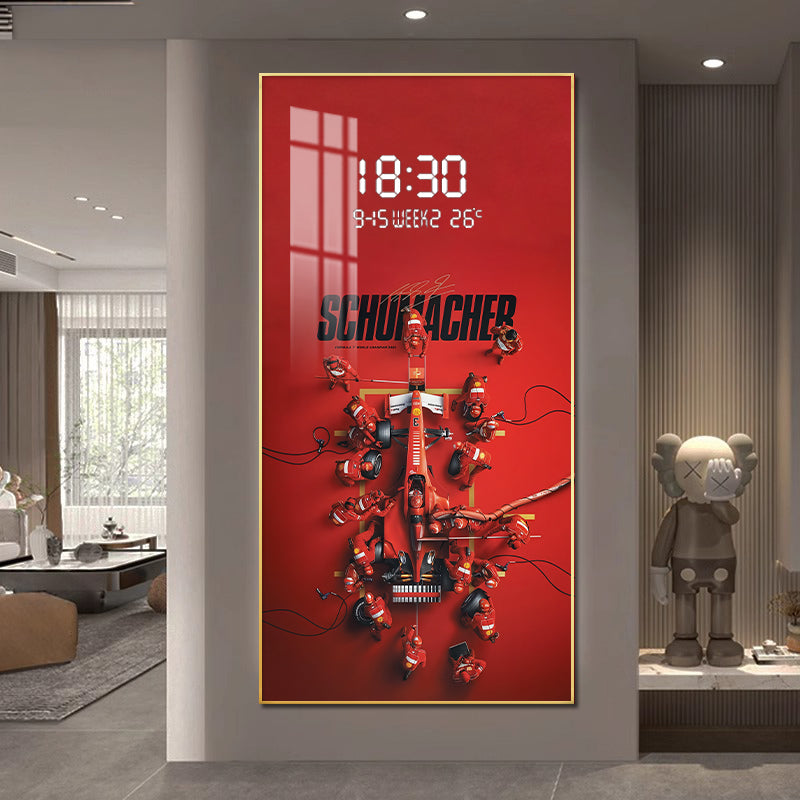 Schumacher's Ferrari Pit Stop: LED Crystal Wall Art with Digital Display