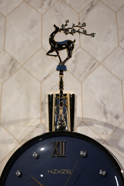 Elegant Blue Double-Sided Hanging Clock