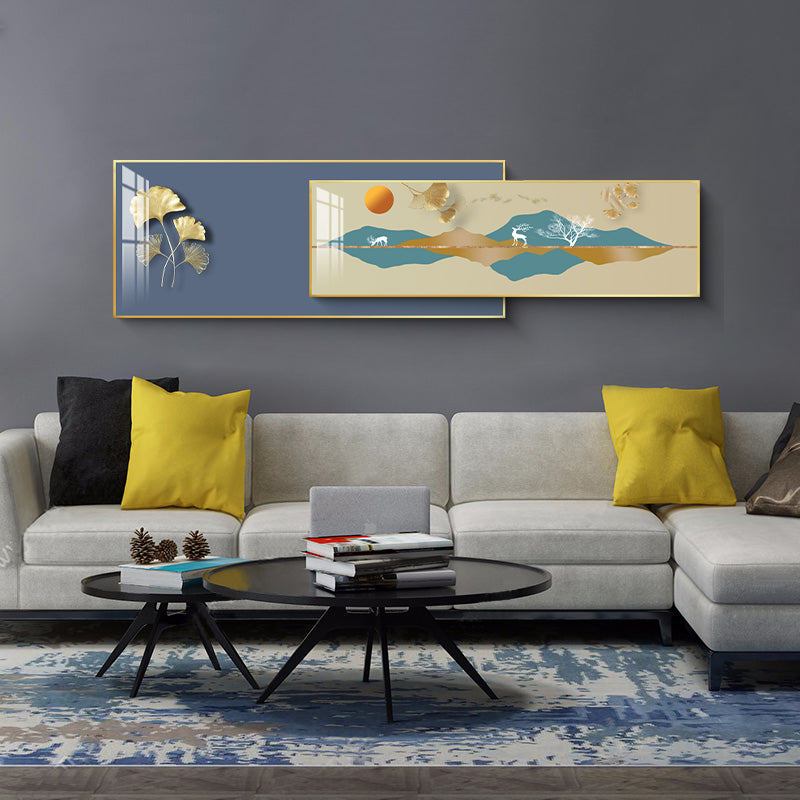 Golden Serenity Dual-Frame Crystal Wall Art
