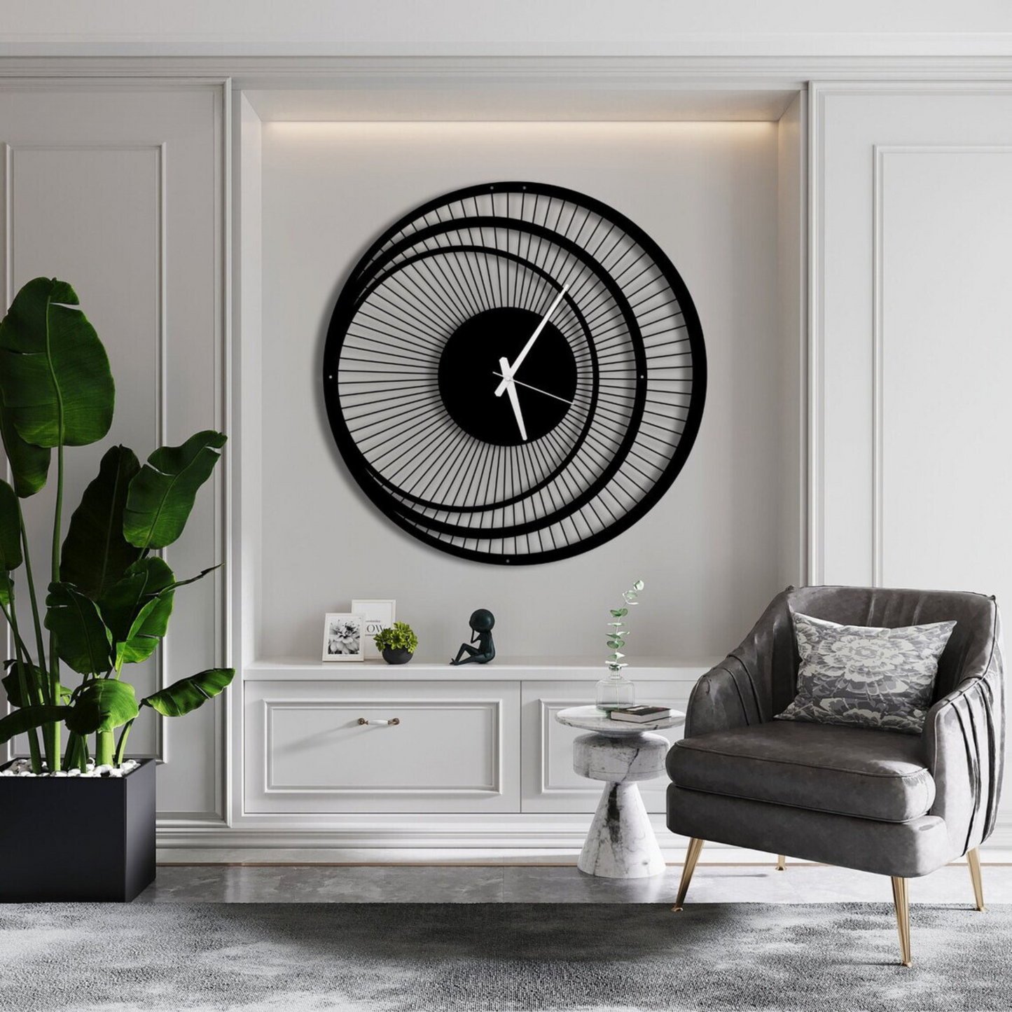 Round Metal Wall Clock