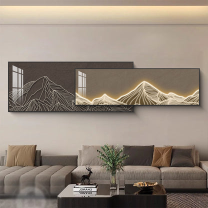 Luminous Ridge Dual-Frame Crystal Wall Art