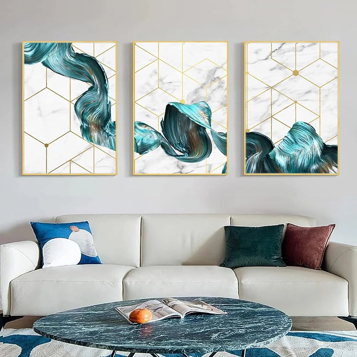 Blue Abstract Crystal Wall Painting