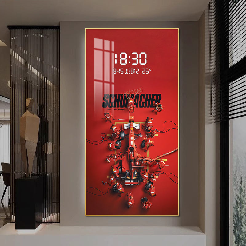 Schumacher's Ferrari Pit Stop: LED Crystal Wall Art with Digital Display