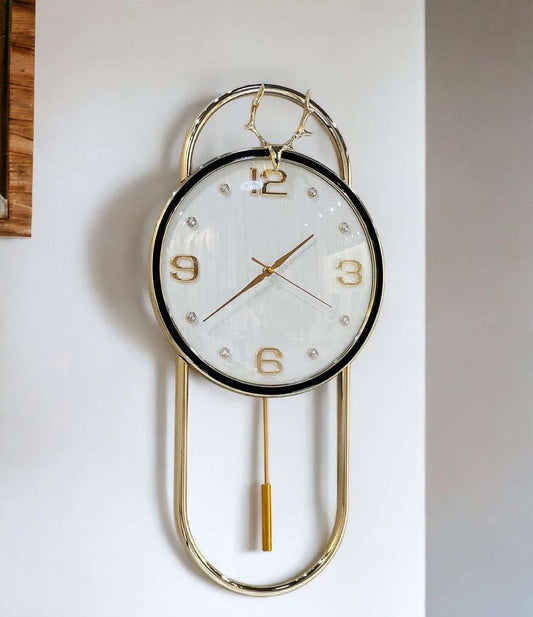 Round hanging clock |luxury wall clocks (white)