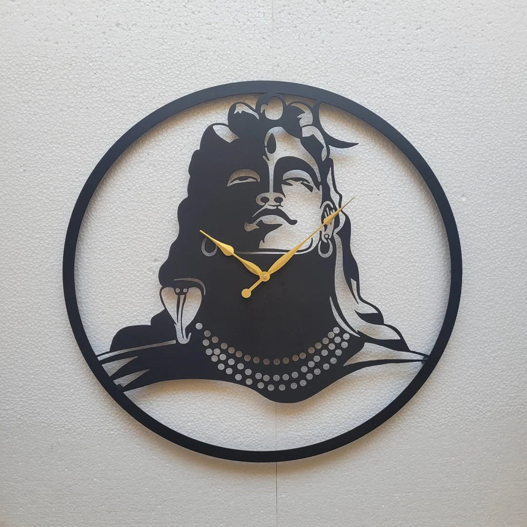 Antique Glamorous Black Lord Shiva Wall Clock