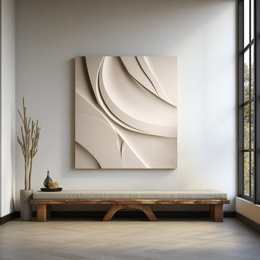 Ivory Serenity – Contemporary Handmade Textured Wall Art