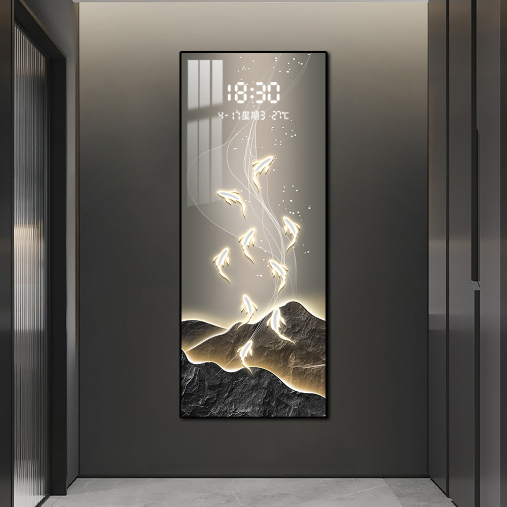 Illuminated Fish in a Serene Landscape Wall Art