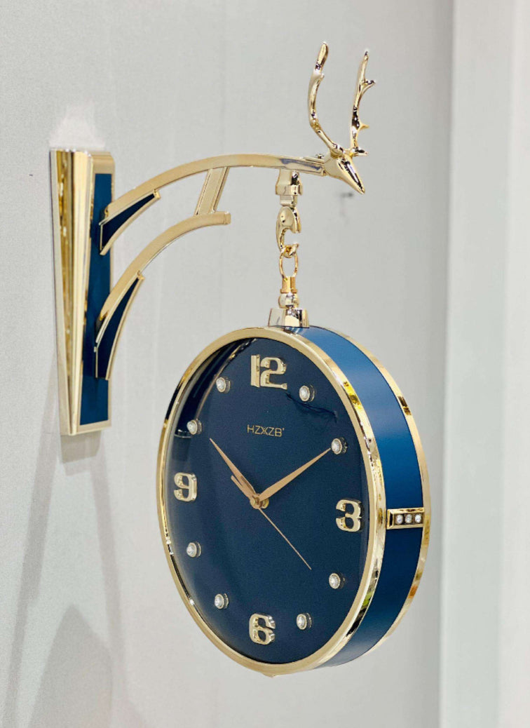 Stylish Blue Double-Sided Hanging Clock – Modern Elegance by Kalasaar