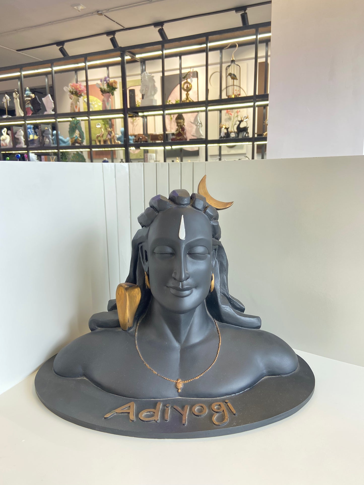 Matte Black Adiyogi Shiva Artifact