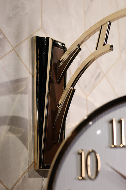 Brown & White Double-Sided Hanging Clock