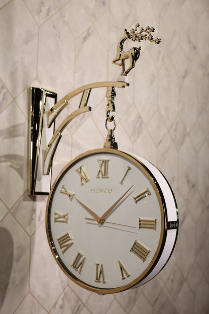 Timeless White Double-Sided Hanging Clock