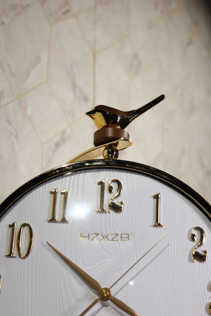 Brown & White Deer Mount Double-Faced Wall Clock