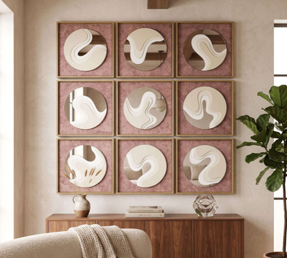 Artisanal 3D Abstract Mirror & Sand Art Gallery Set