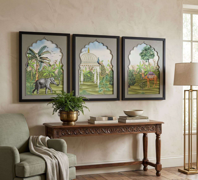 Royal Heritage Indian Palace Wall Art – 3-Piece