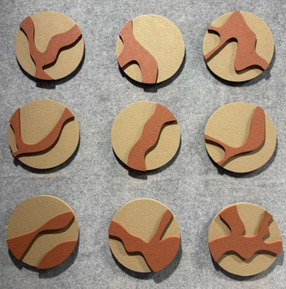 9-Piece Handcrafted Minimalist Sand Art Circular Panels