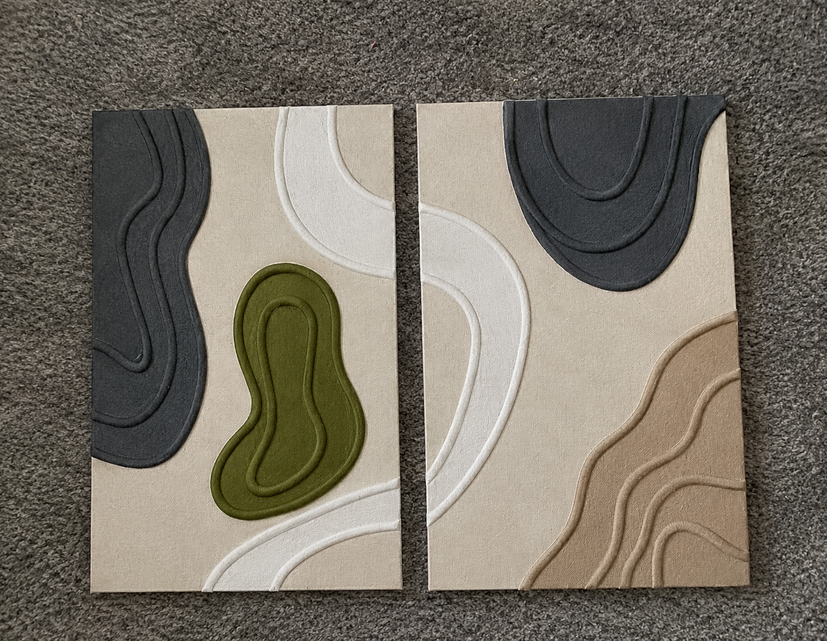 Olive Flow – Contemporary Textured Abstract Wall Art