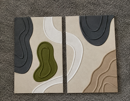 Olive Flow – Contemporary Textured Abstract Wall Art