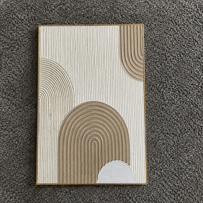 Earthy Arches – Minimalist Geometric Textured Painting with Neutral Tones