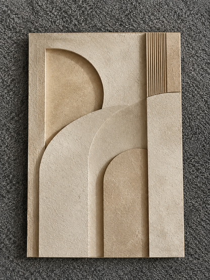 Desert Arch – Handmade 3D Textured Abstract Wall Art in Sand Beige & Warm Taupe