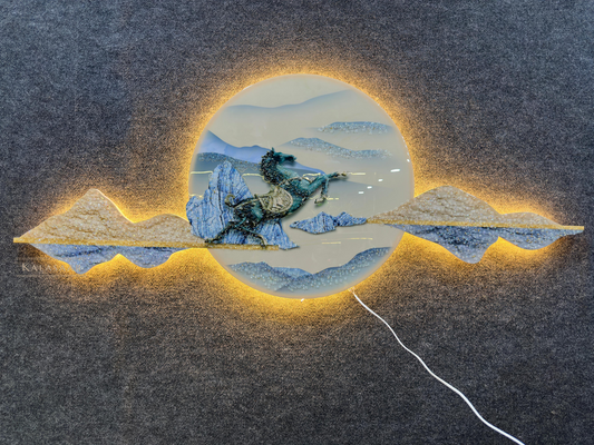 LED Wall Art with Running Horse Design