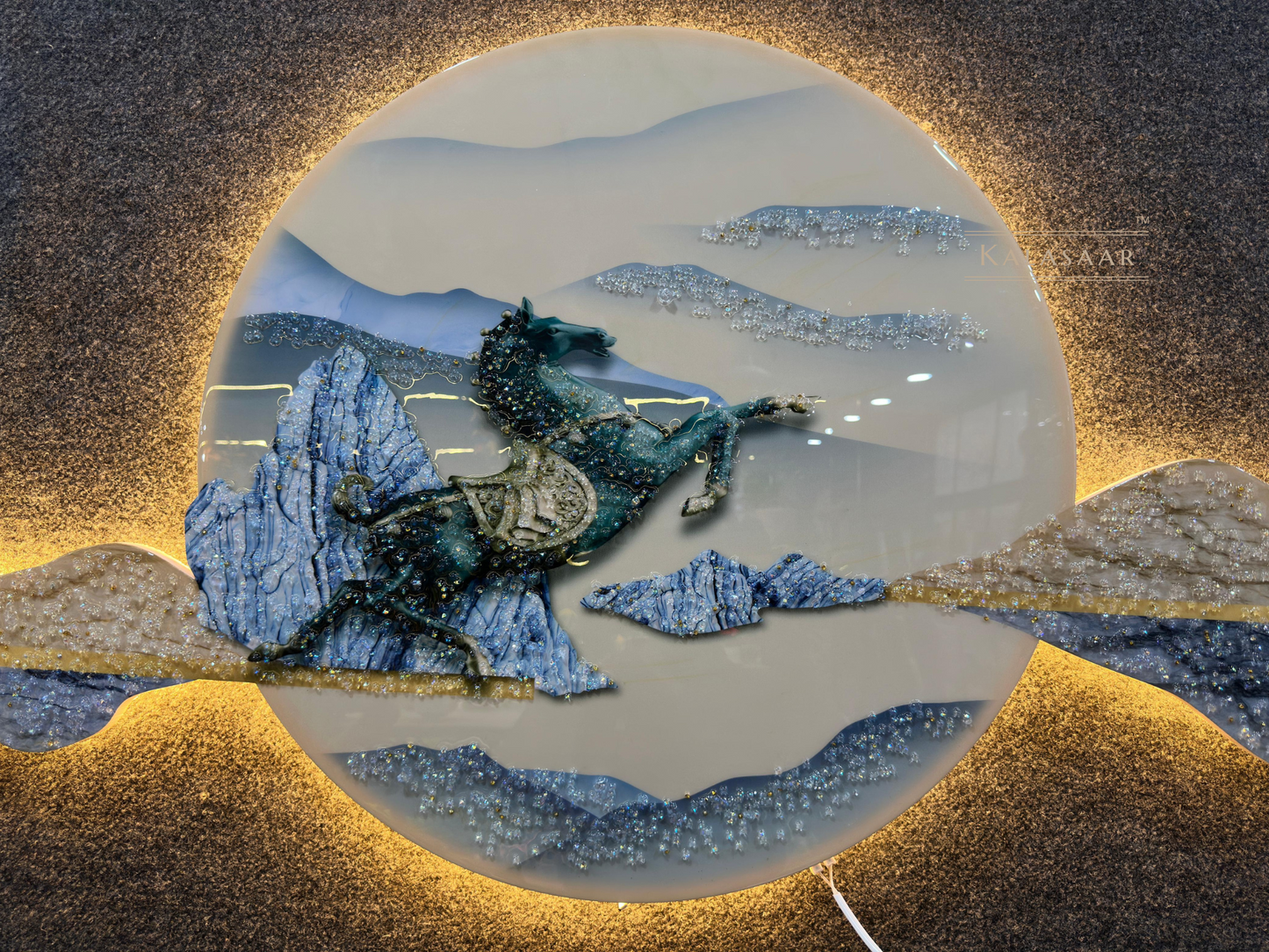 LED Wall Art with Running Horse Design