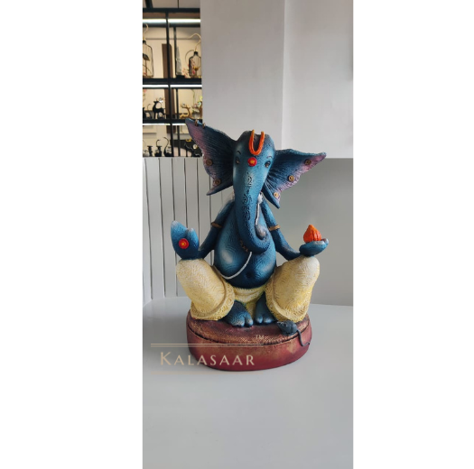 Divine Indigo Ganesha Artifact