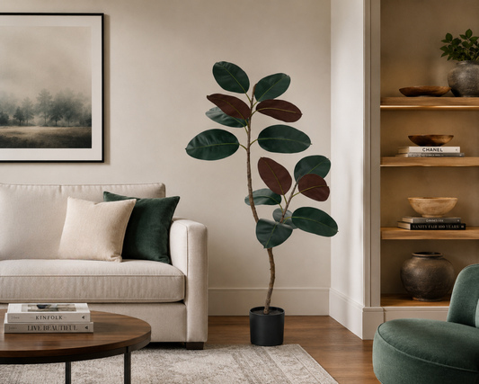 Kalasaar Decor Premium Rubber Plant Artificial Tree